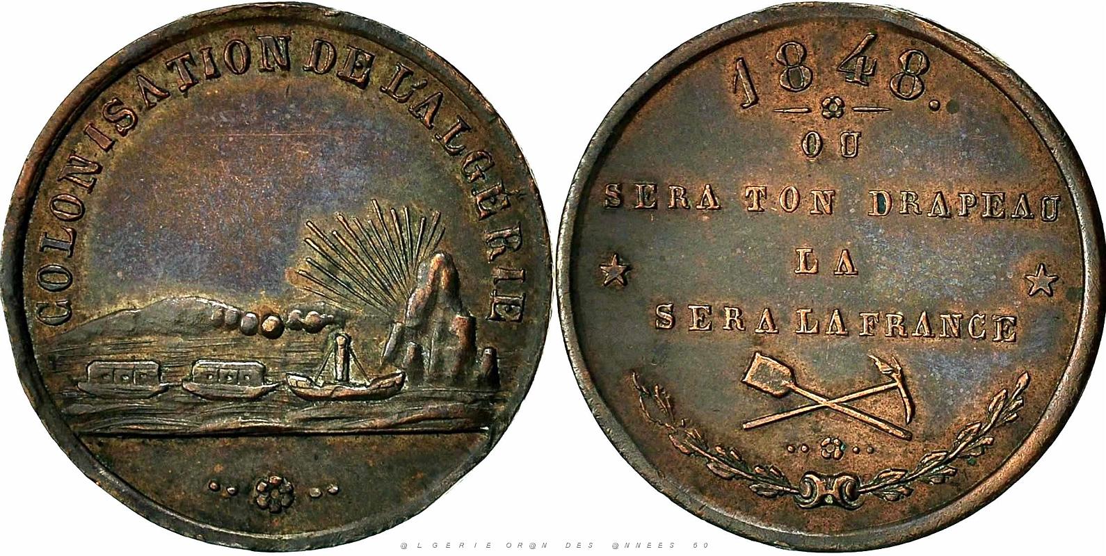 MEDAILLES D AFN 229 Medaille Colonisation de l'Algerie 1848.jpg